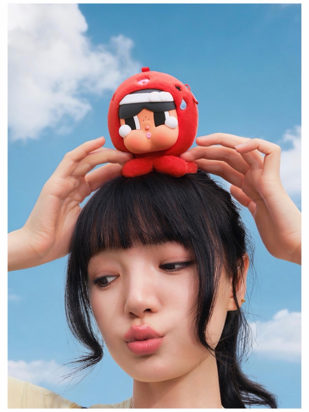 Pop Mart Crybaby Cry Me An Ocean Earphone Pouch Red Octopus Plush Pendant